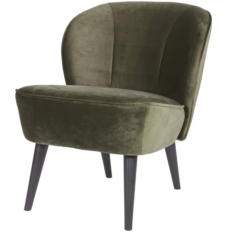 Sara fauteuil velvet warm groen Superprijs